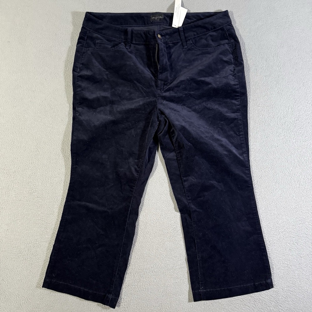Talbots 14WP Purple High Waist Straight Leg Crop Corduroy‎ Pants Plus Size